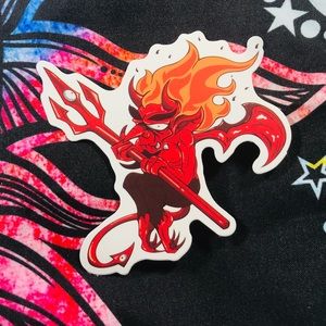 Red Devil Single Decor Accent Waterproof Sticker